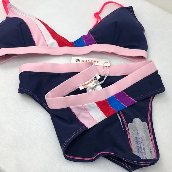 Sundry Anthropologie Sz Large Colorblock Bikini 2 pc Lot or Mix & Match Sizes - Picture 8 of 9